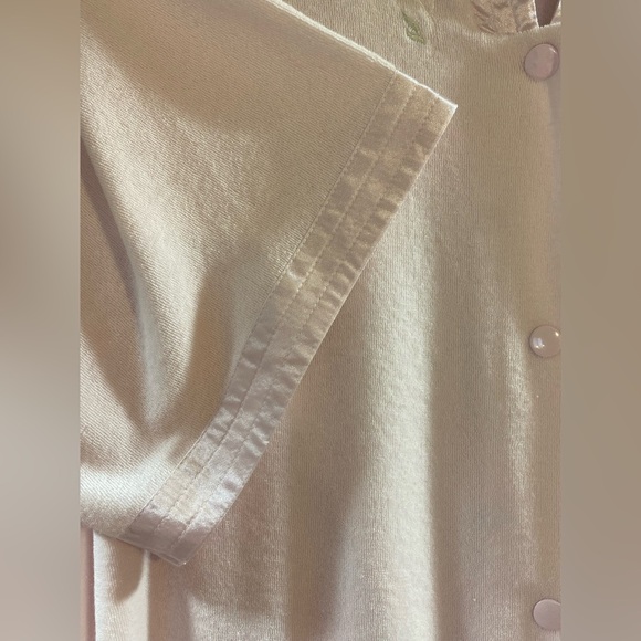 Collette by Miss Elaine Pink Short Sleeve Robe, Sz L, Snap Closure Vintage - Picture 7 of 12